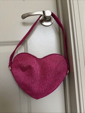 Sparkling Hot Pink Heart Mini Shoulder Bag